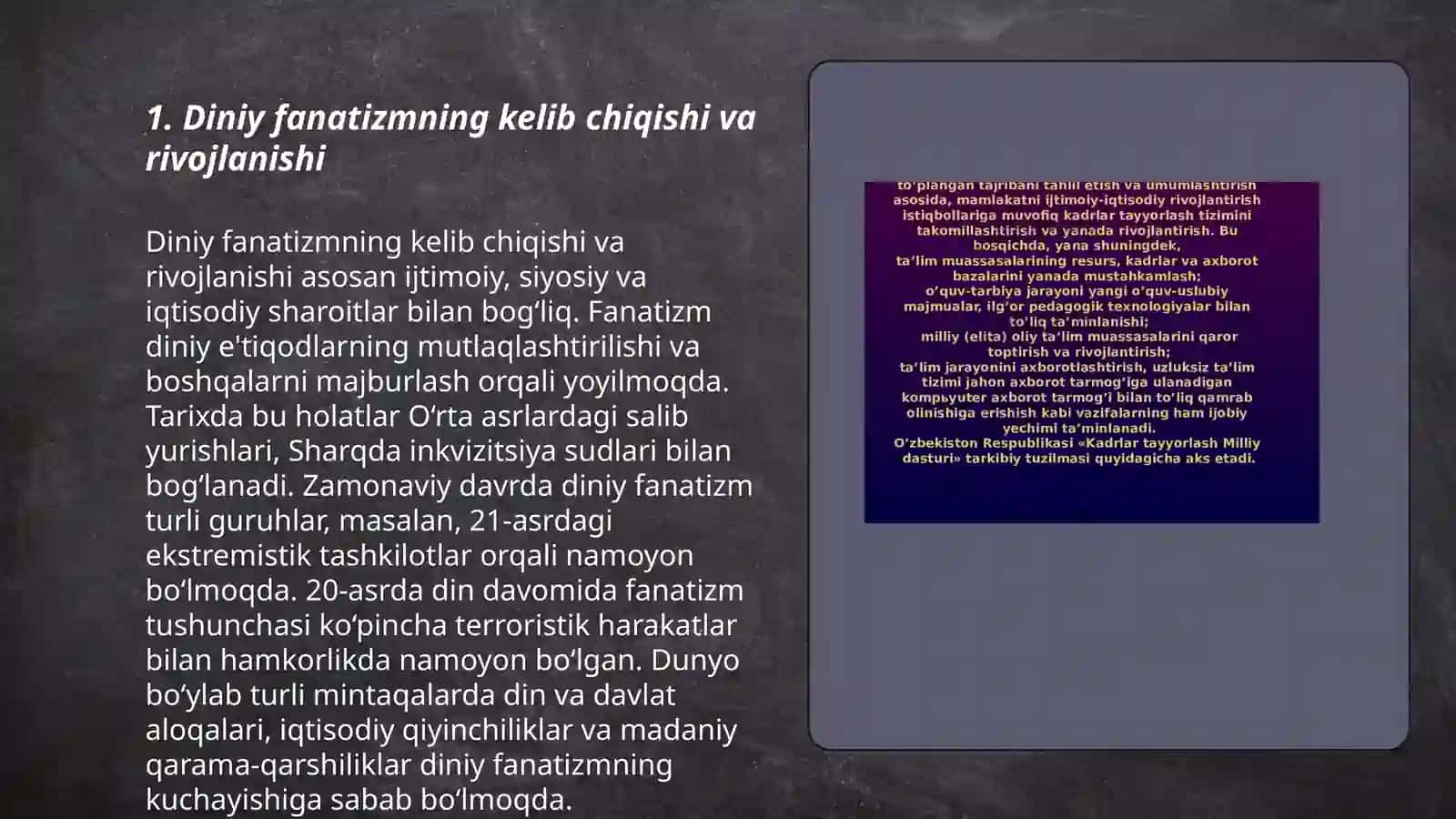 Diniy fanatizm, ekstremizm, fundametalizm va terrorizm 3
