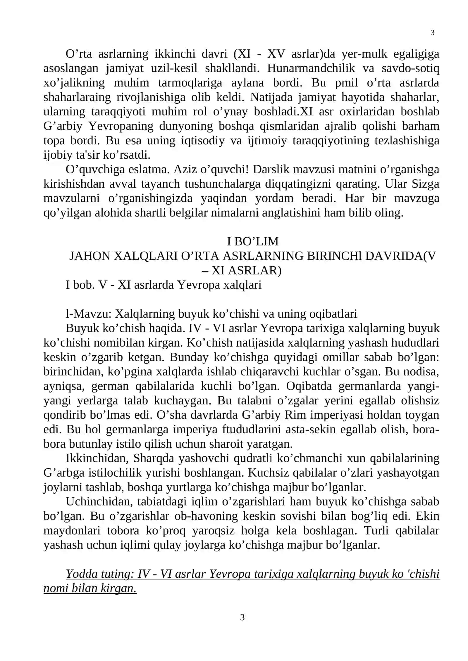 O'rta asrlar tarixi 3