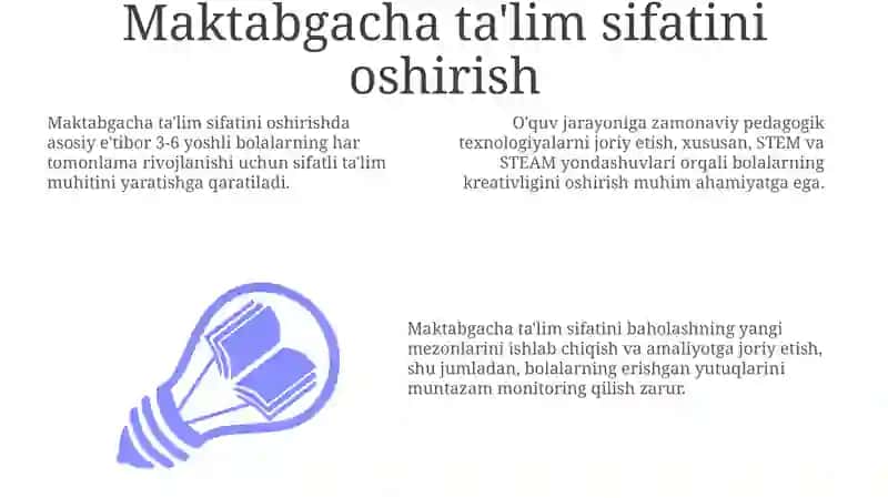 Maktabgacha ta'lim sifatini oshirish 3