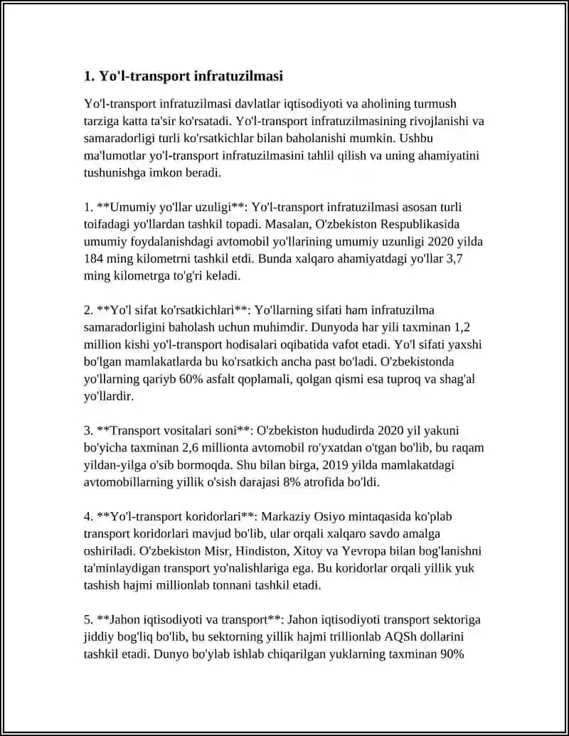 Yo'l-transport infratuzilmasi 3