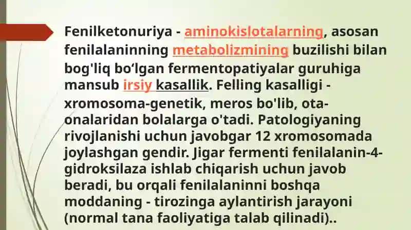 Irsiy kasaliklari mavjud bemorlarda moddalar almashinuvi xususiyatlari 3