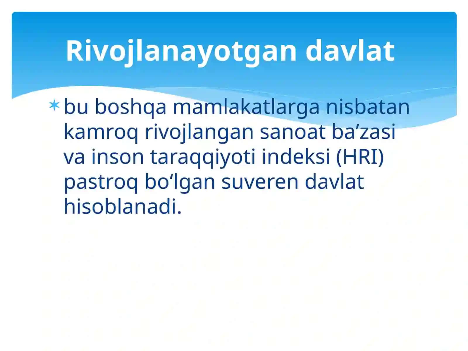 RIVOJLANAYOTGAN MAMLAKATLAR IQTISODIYOTI 3