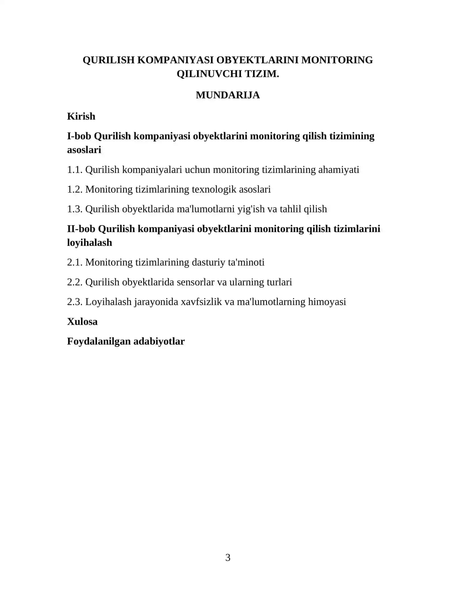 QURILISH KOMPANIYASI OBYEKTLARINI MONITORING QILINUVCHI TIZIM. 3