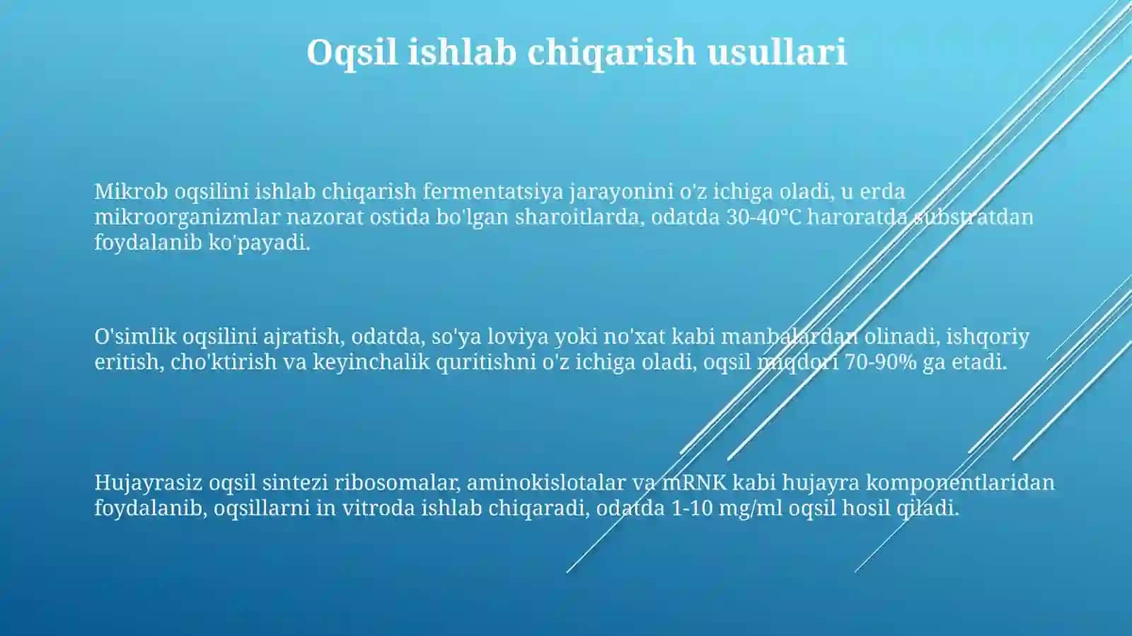 Oqsil va lipidlarni ishlab chiqarish texnologiyasi 3