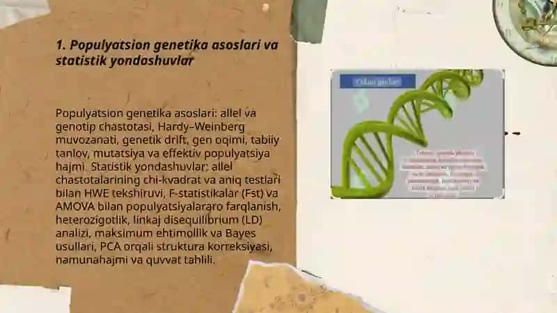 Odam genetikasini oʻrganish usullari: populyatsion statistik metod 3