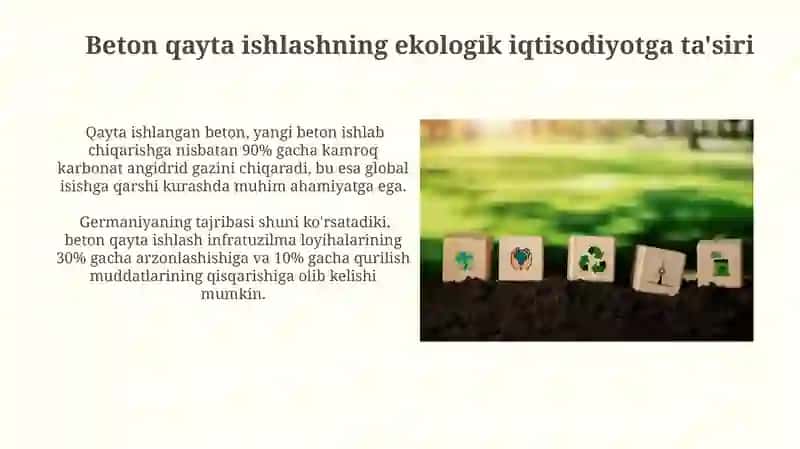 Betonni qayta ishlash texnologiyalari 3