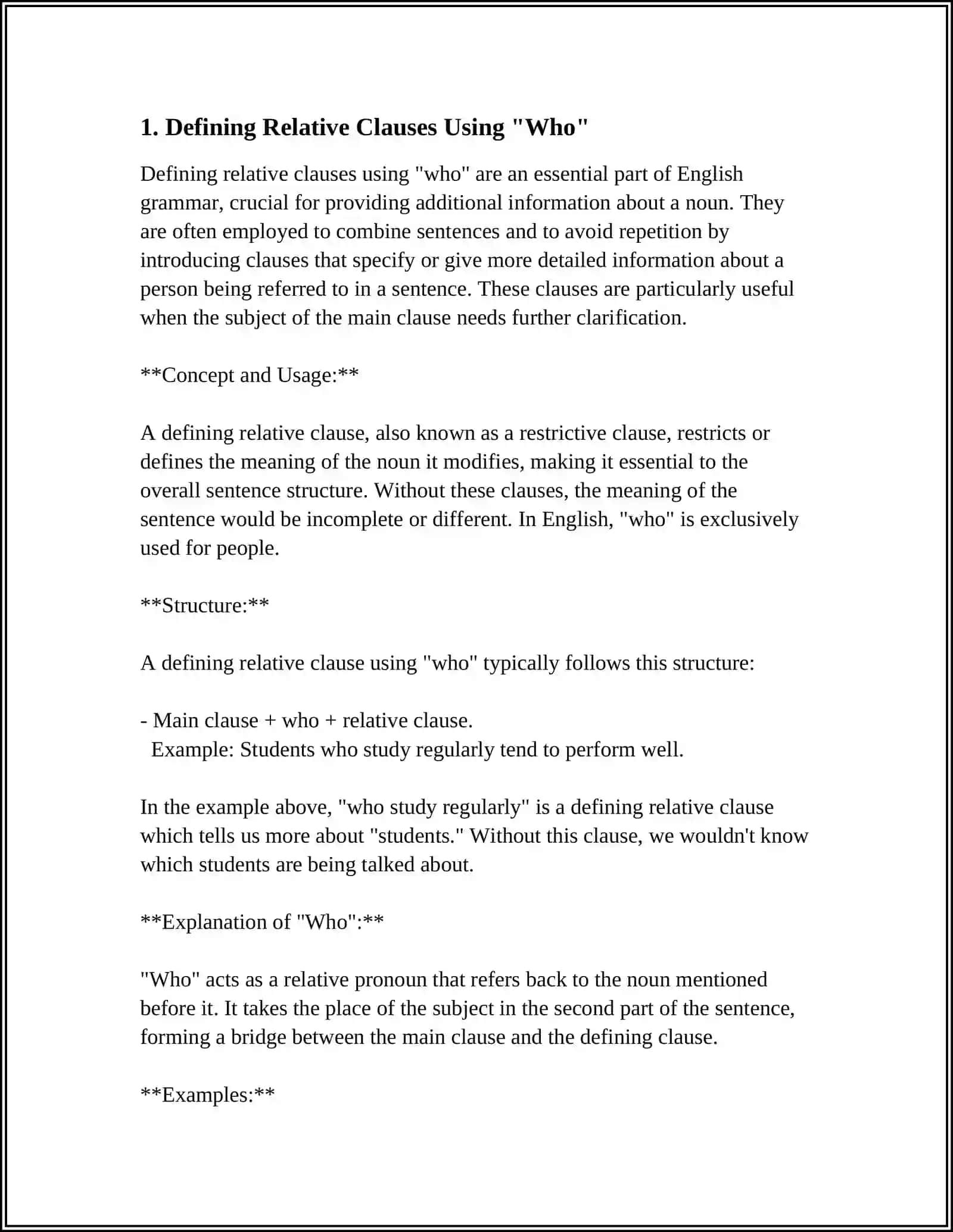 Theme: RELATIVE CLAUSES "WHO" "THAT" 3