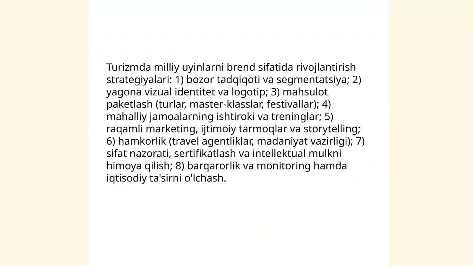Turizmda milliy uyinlarni brend sifatida rivojlantirish strategiyalari 3