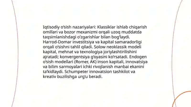 iqtisodiy o’sish omillari va tiplari 3