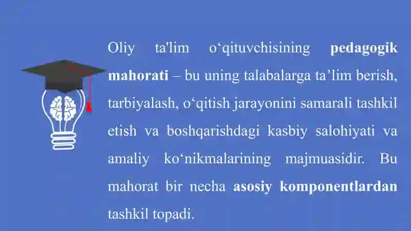 Oliy ta’lim o’qituvchisining pedagogik mahorati 3