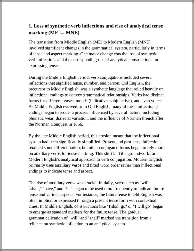 CHANGES IN GRAMMATICAL SYSTEM IN MNE. TENSES AND ASPECT: FROM ME TO MNE. ANALYTICAL FORMATION 3