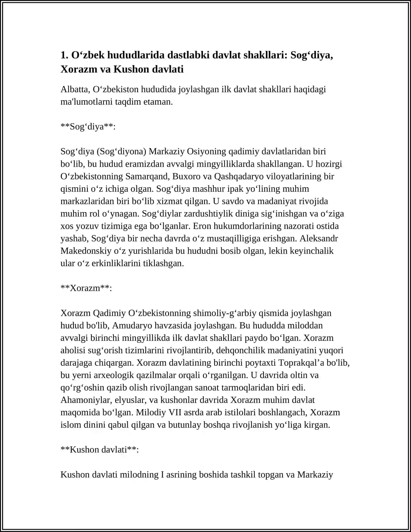 O’ZBEKISTONDA DAVLATCHILIKNING SHAKLLANISH TARIXI: ASOSIY BOSQICHLARI VA O’ZIGA XOS XUSUSIYATLARI 3