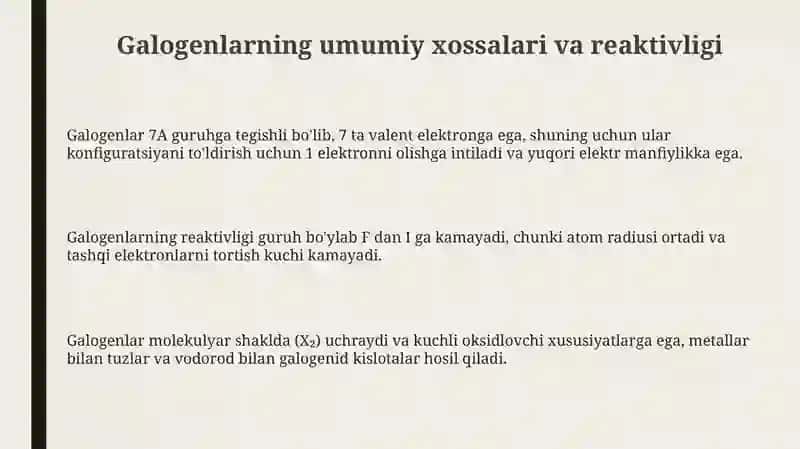 Galogenlarning biologik ahamiyati 3