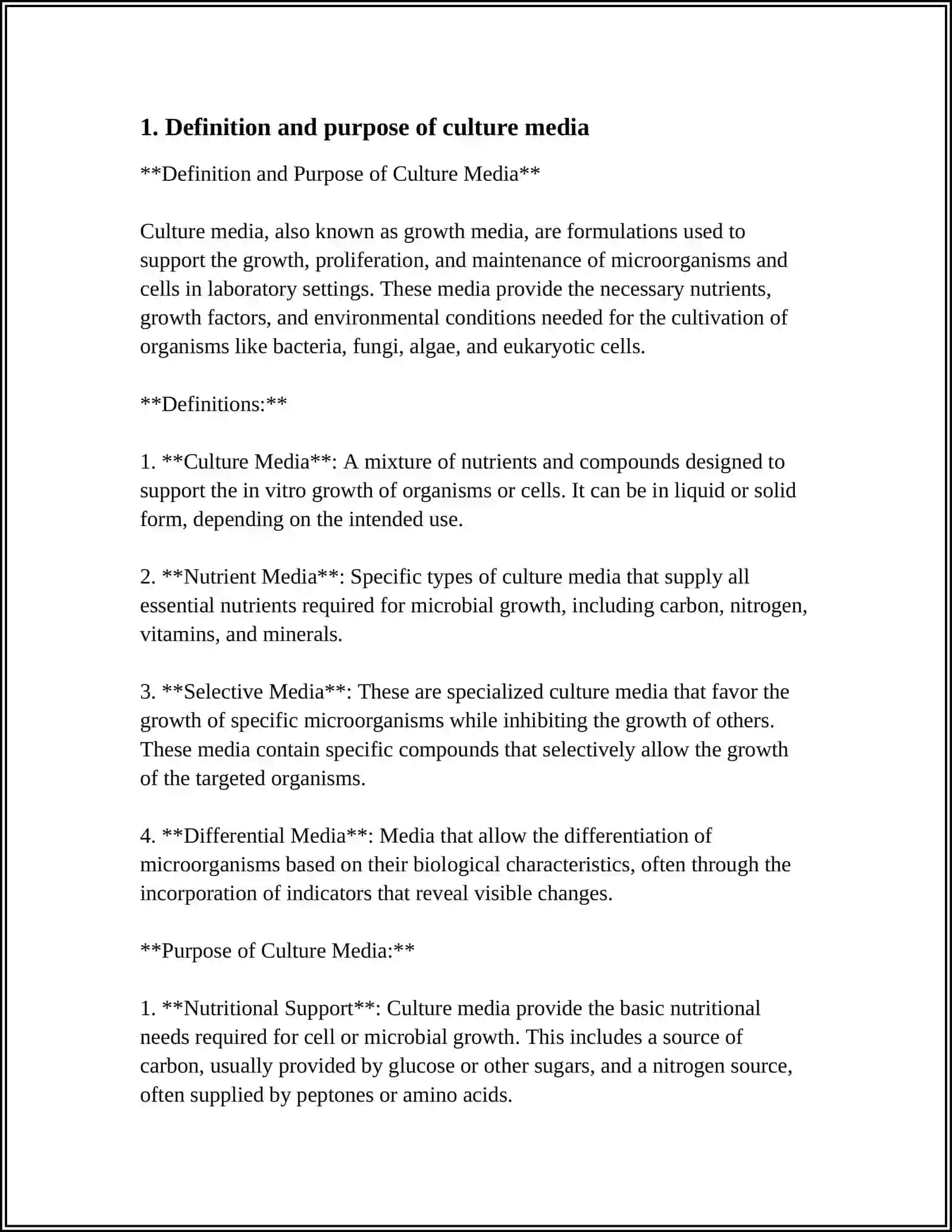 CULTURE MEDIA, CLASSIFICATION, REQUIREMENTS FOR CULTURE MEDIA 3