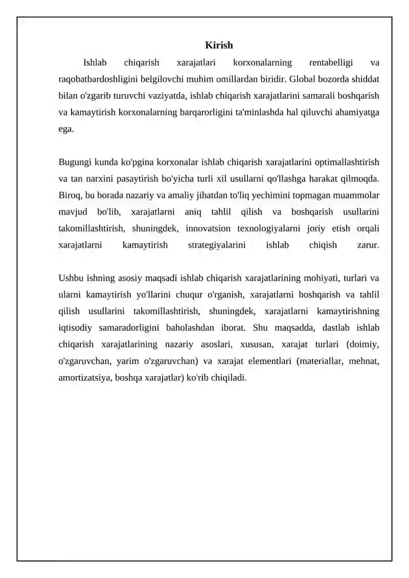 Ishlab chiqarish xarajatlari 3