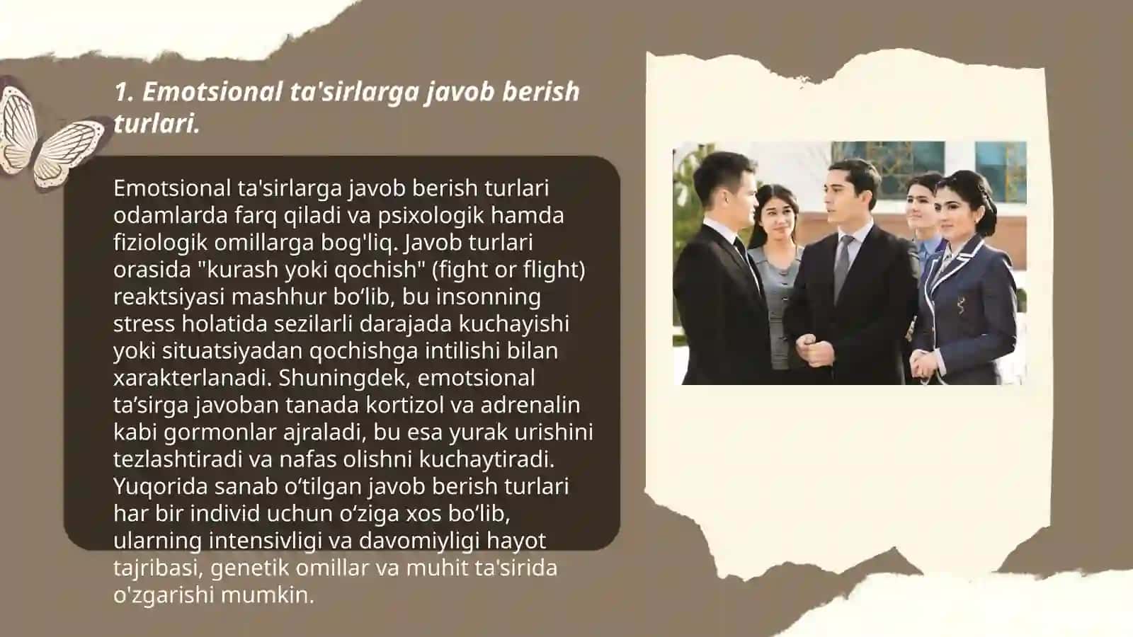 Emotsional ta'sirlarga javob berish va uning har turlari xarakteriskasi 3