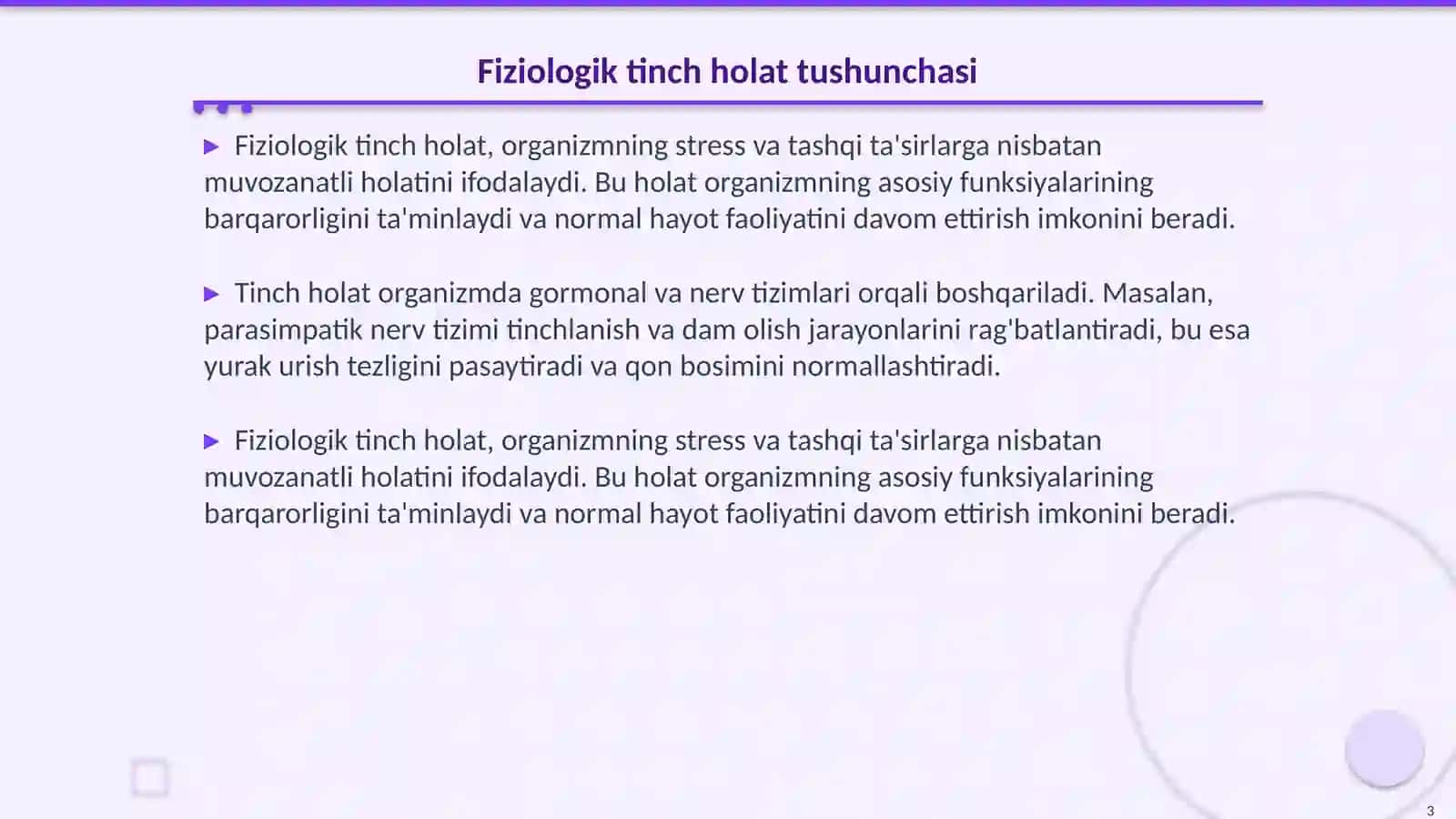 Fiziologiyada funksional tinch holat 3