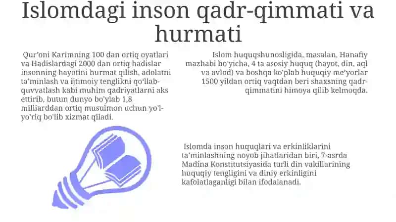 Islomda Inson Huquqlari va Erkinliklarini Ta'minlashning O'ziga Xos Jihatlari 3