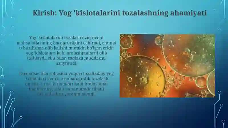 Yog'kislotalariningxromatrografikrafintsiyalashasoslari 3