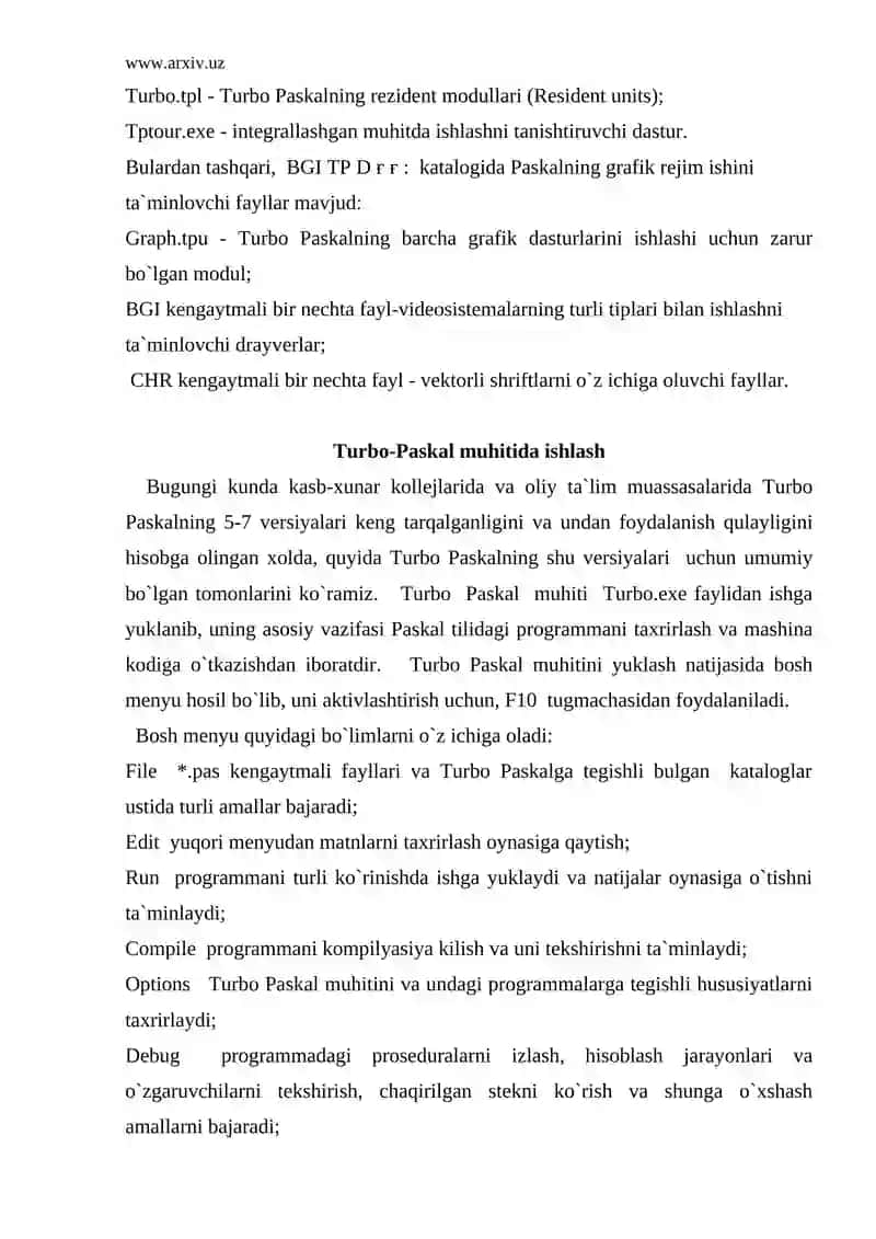 Turbo-paskal muxitini o`rnatish 3