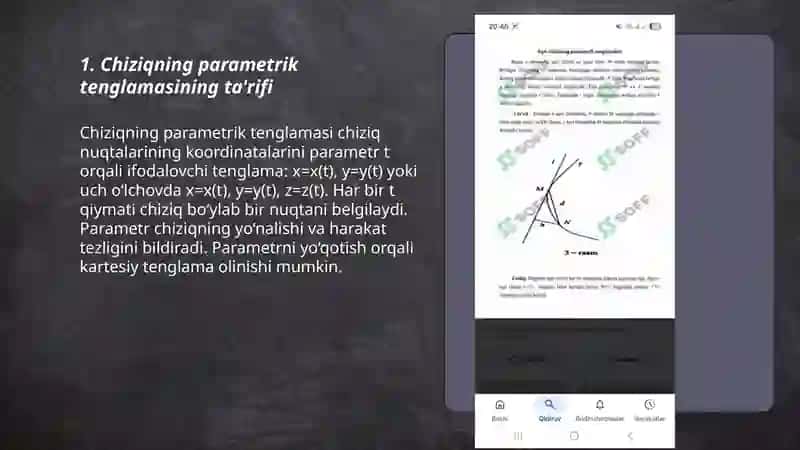 Chiziqlarning parametrik tenglamasi 3