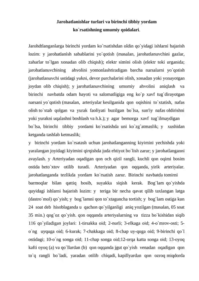 Birinchi tibbiy yordam koʻrsatish 3