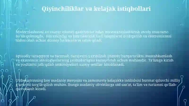 Mustaqillik yillarida oʻzbekistonda manaviy madaniy taraqqiyot 3