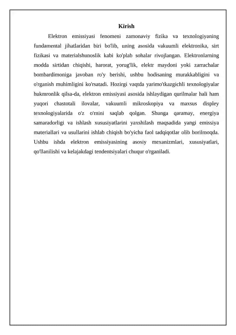 Elektiron emissiya hodisasi 3