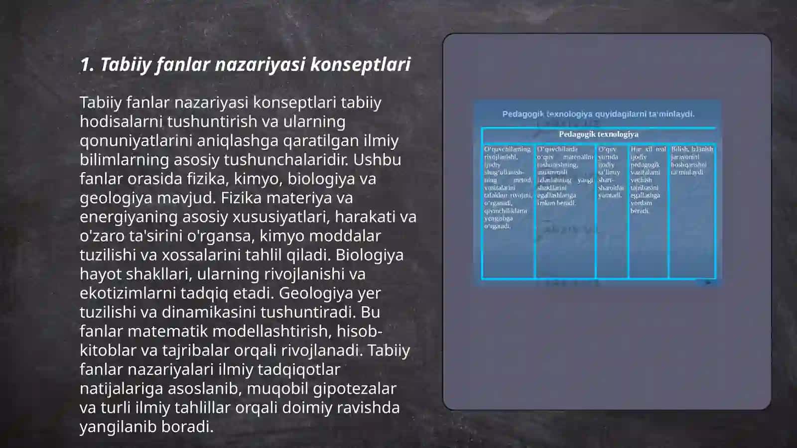Tabiiy fanlar nazariyasi va metodikasining predmeti, maqsad va vazifalari va tadqiqot metodlari 3