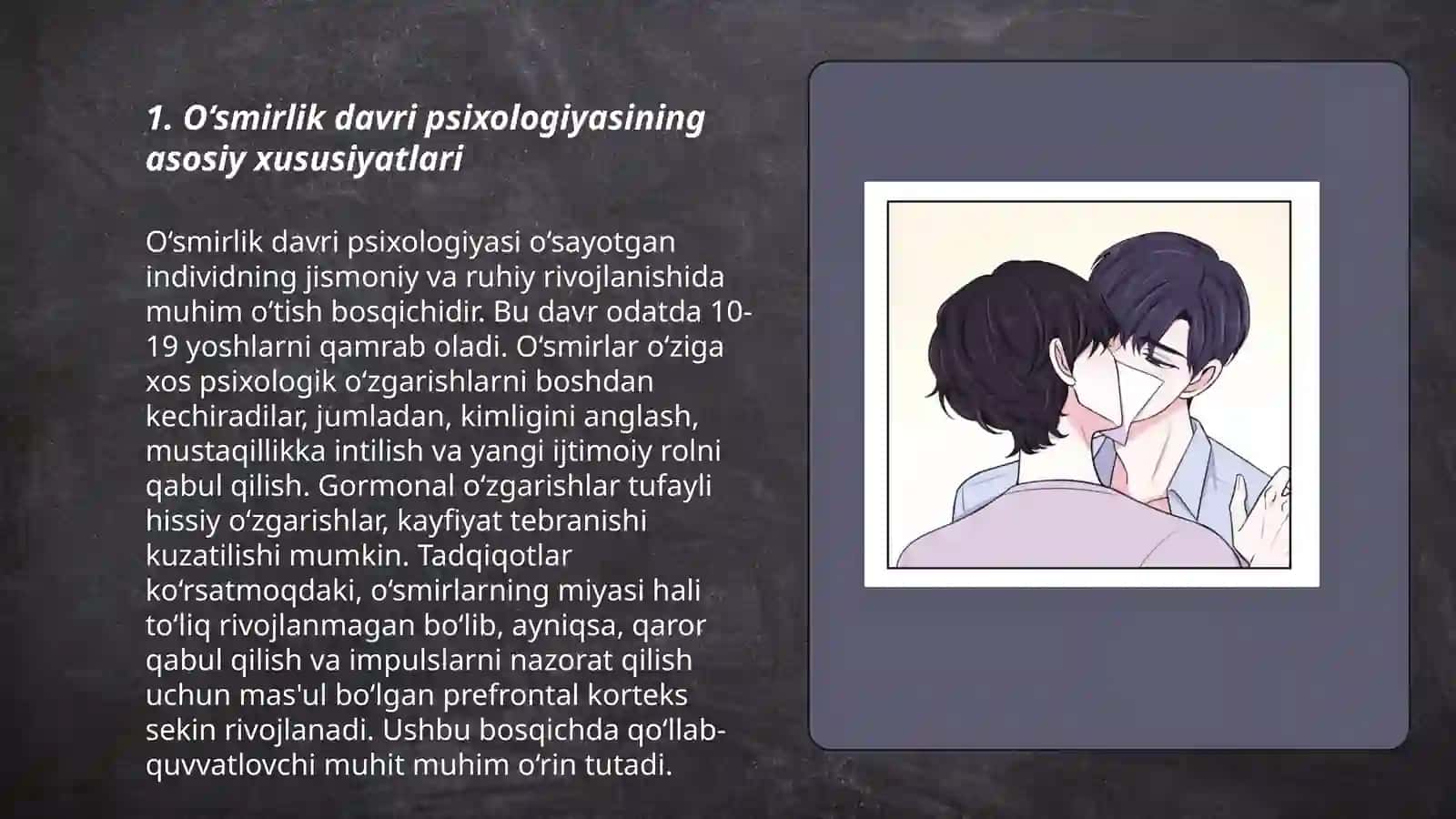 O‘smirlik davri psixologiyasining asosiy xususiyatlari 3