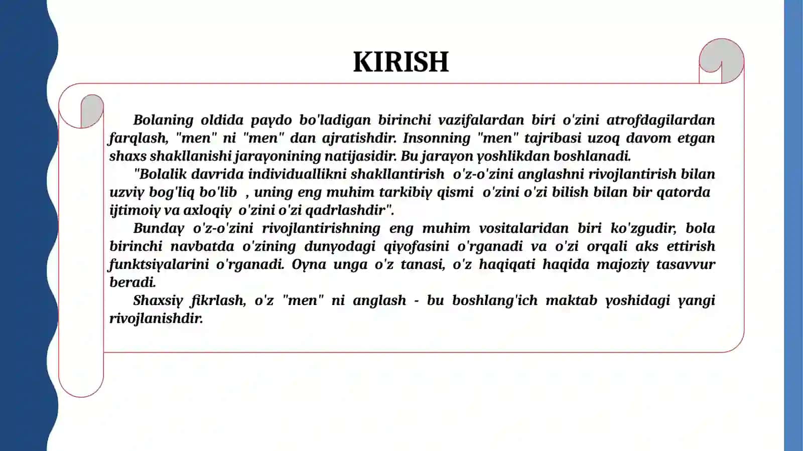 Kichik maktab yoshida  Men konsepsiya va xulq atvor xususiyatlari 3