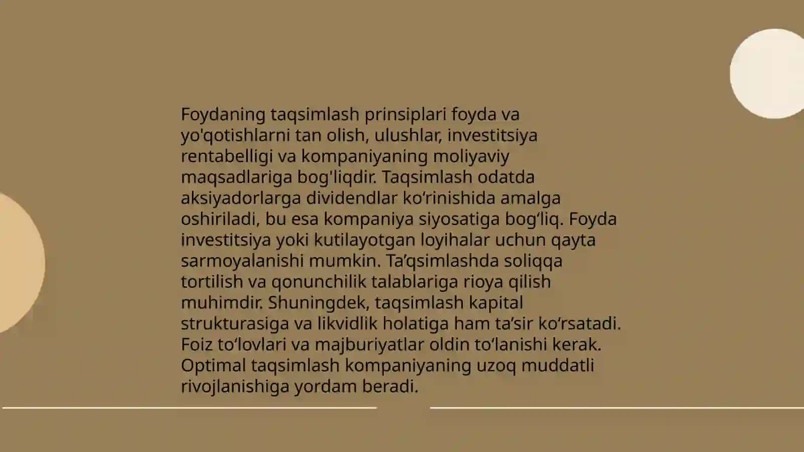 Korxonada foydaning taqsimlashi va ishlatilishi 3