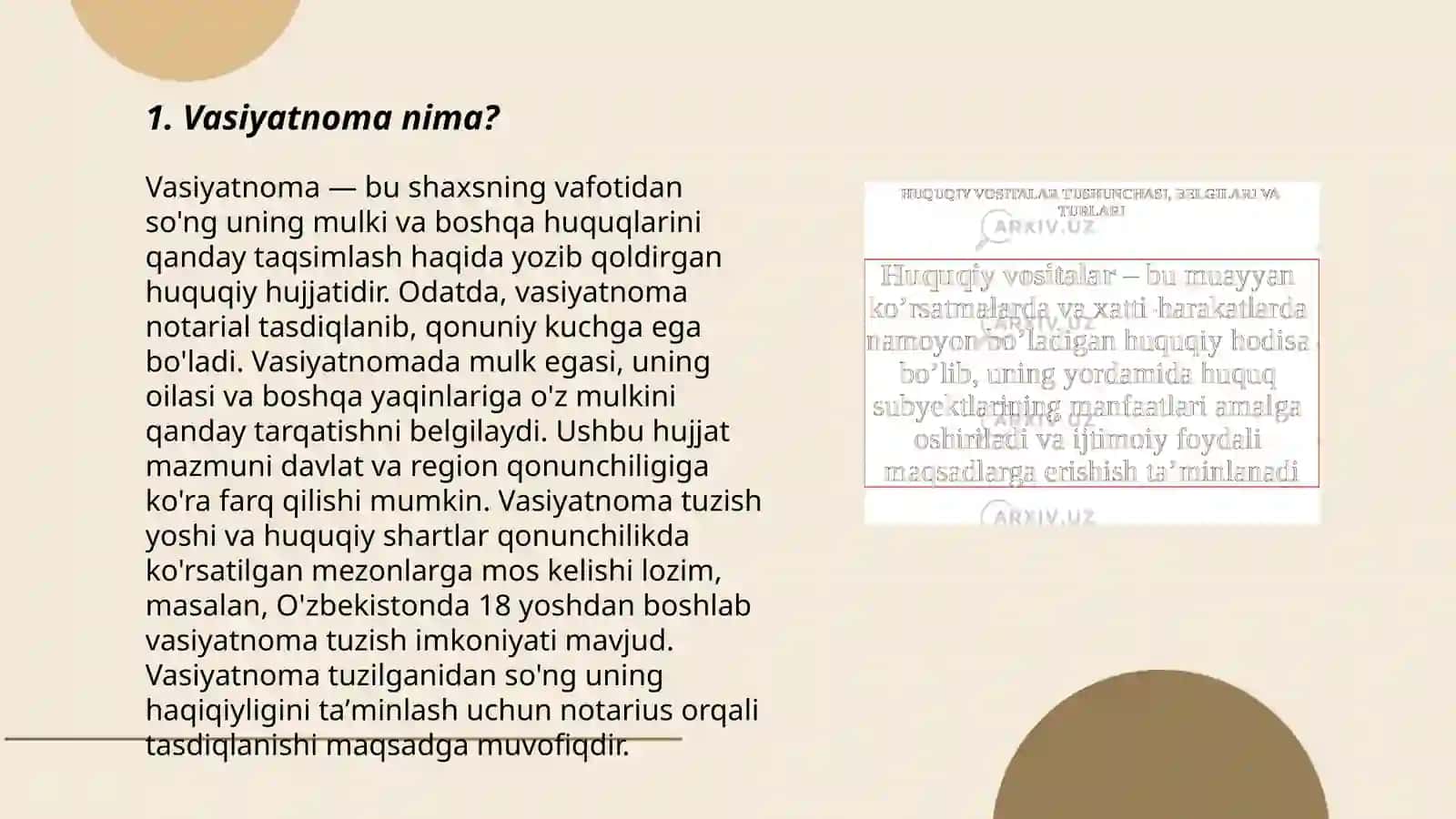 Vasiyatnoma nima? 3