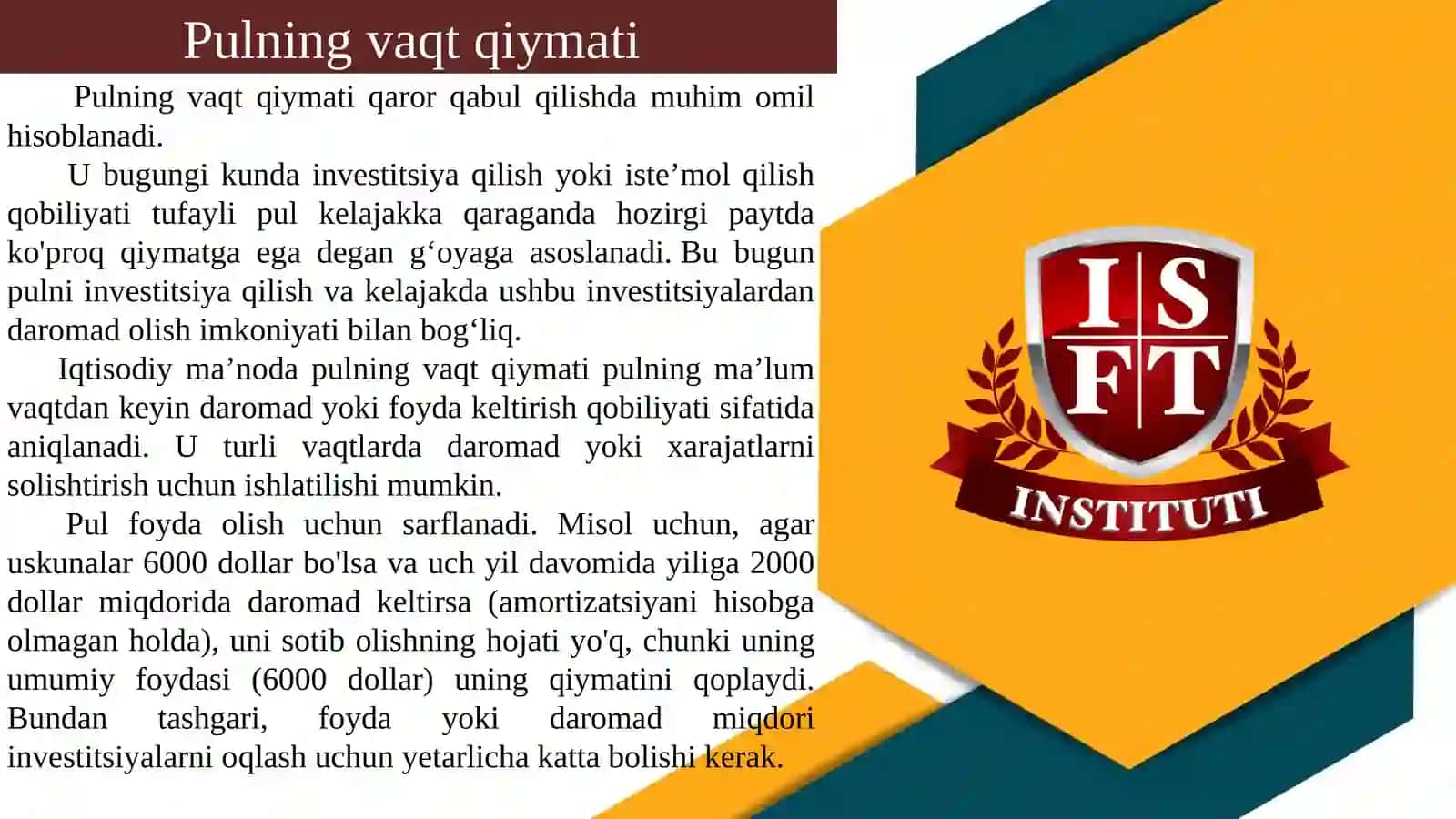 Loyihani baholash usullari 3