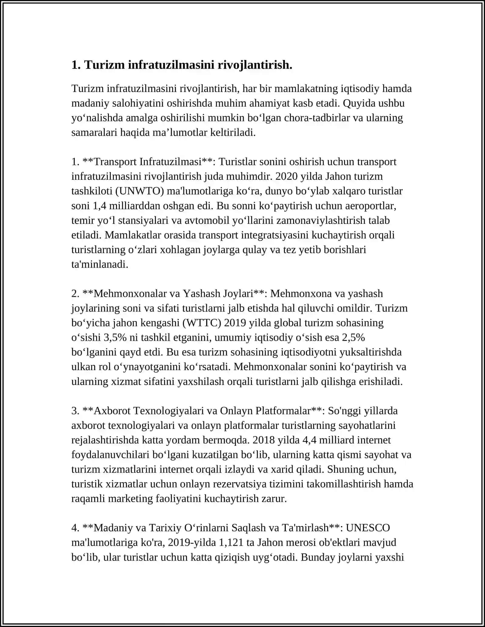 O‘zbekistonda Turizmni Rivojlantirish va Uning Istiqbollari 3
