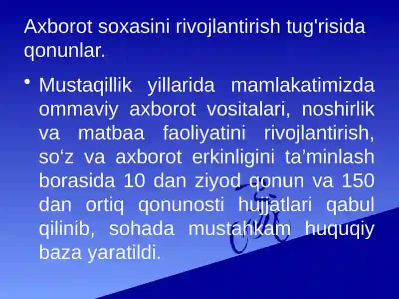 O'zbekiston axborot soxasida isloxot qilish 3