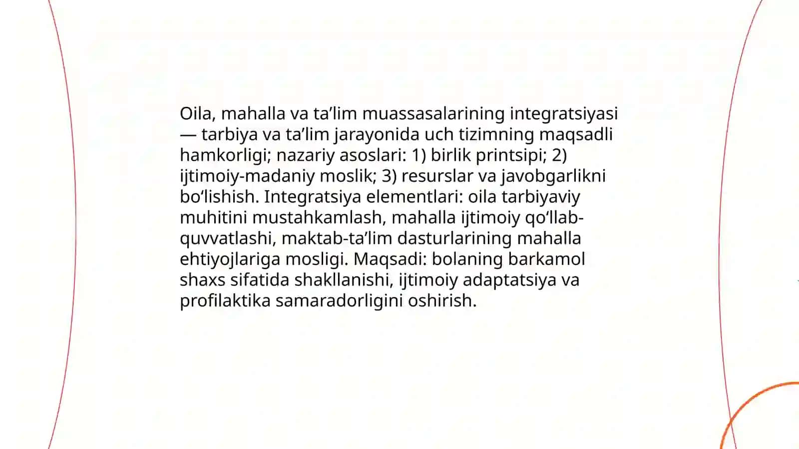 Taʼlim tarbiya jarayonida oila va mahalla va taʼlim muassasalarining integratsiyasi 3