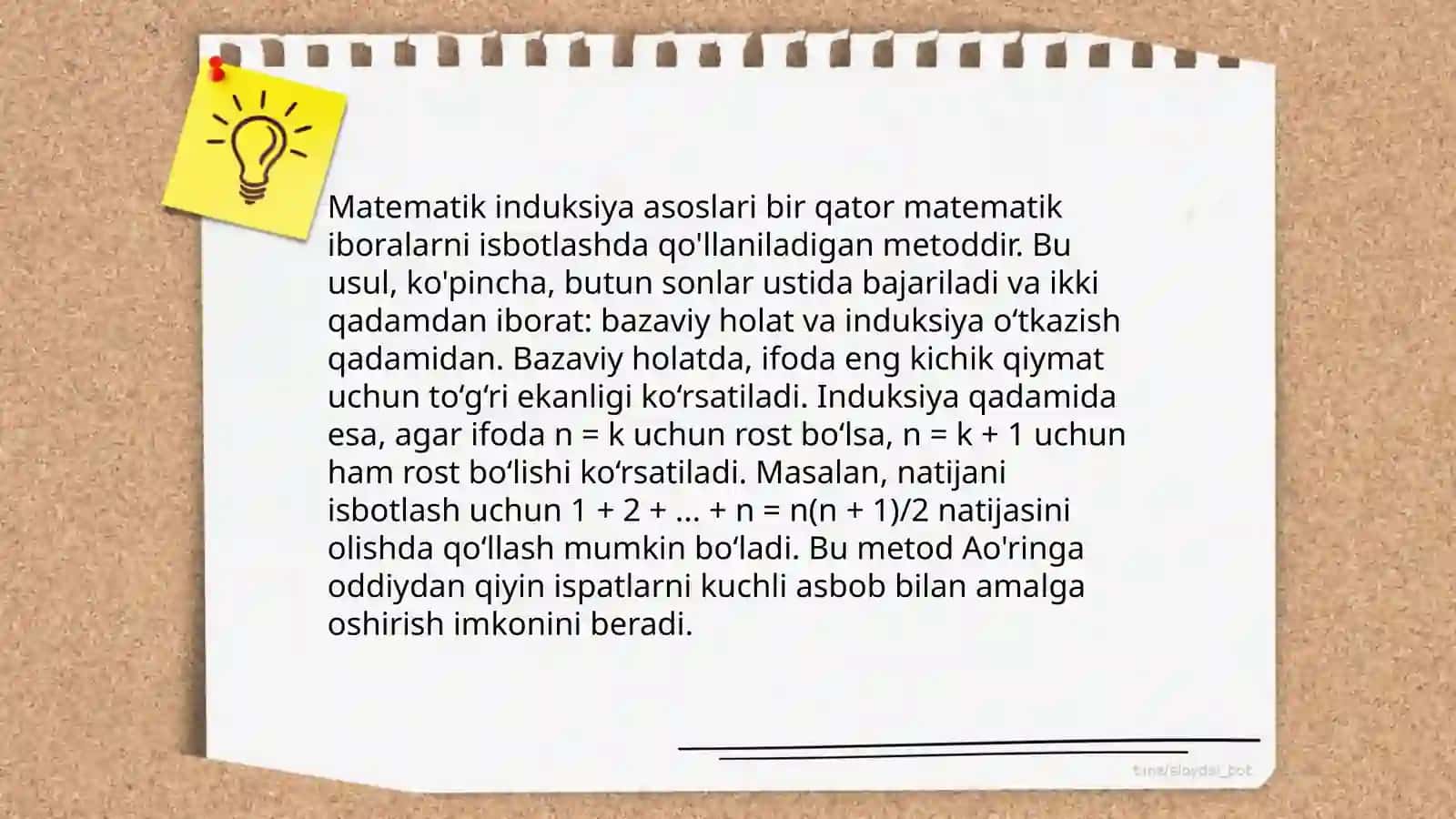 Geometrik isbotlashda matematik induksiyaning tatbiqlari 3
