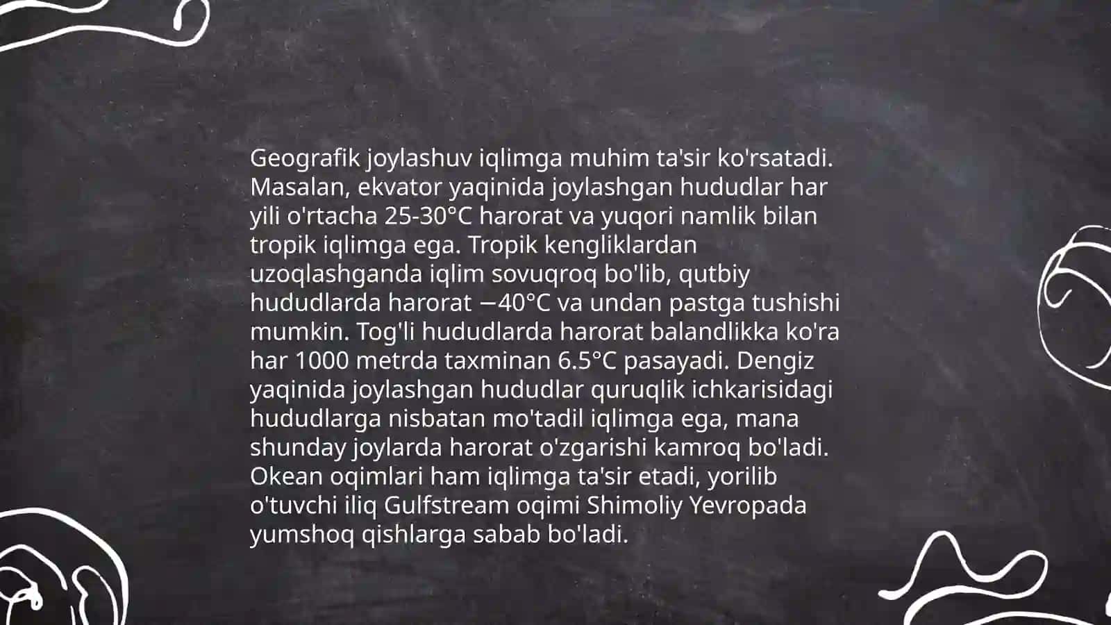 Materiklar iqlimiga taʼsir koʻrsatuvchi omillar 3
