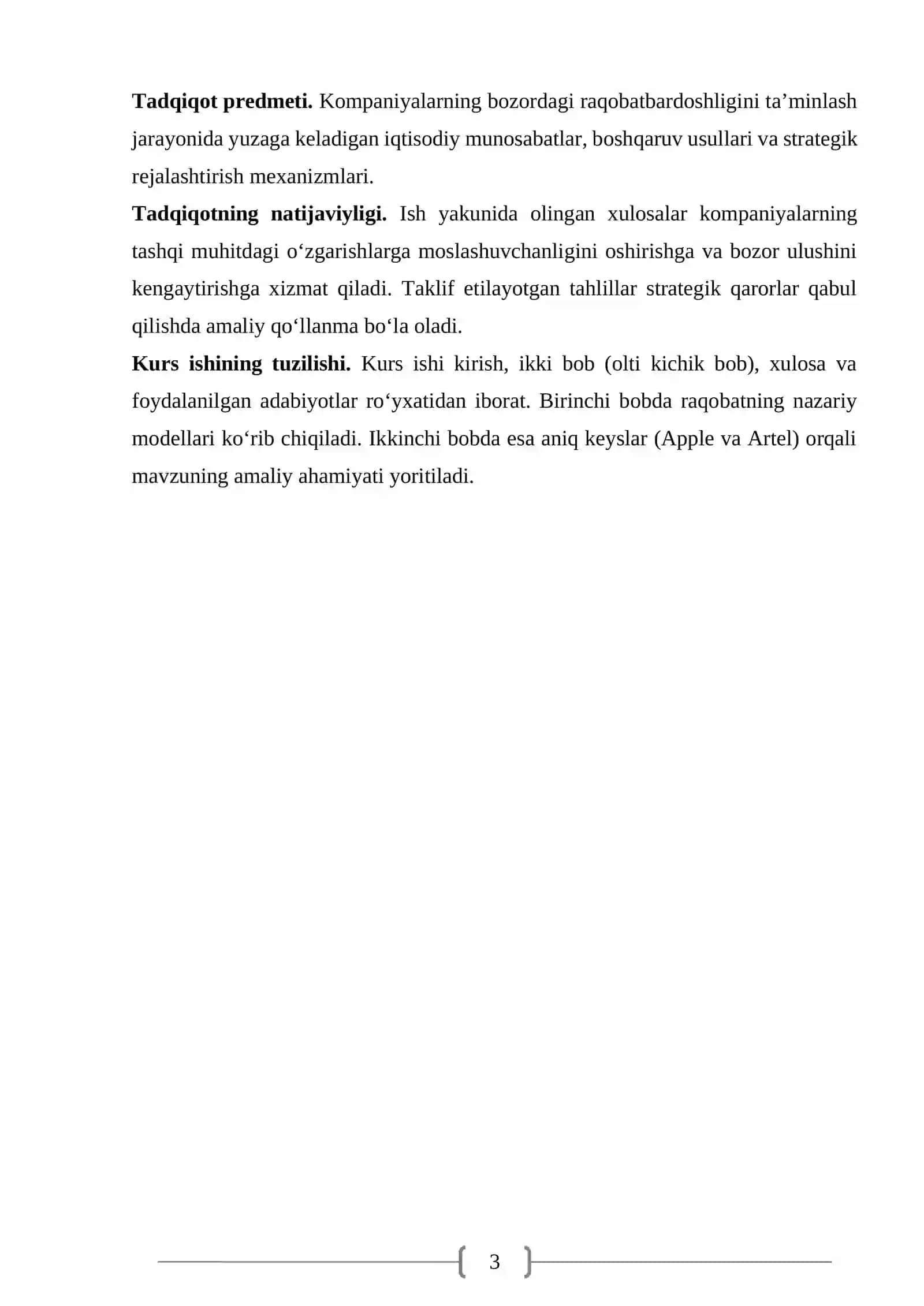 Kampaniya raqobat mavqeining kuchli va zaif jihatlar 3