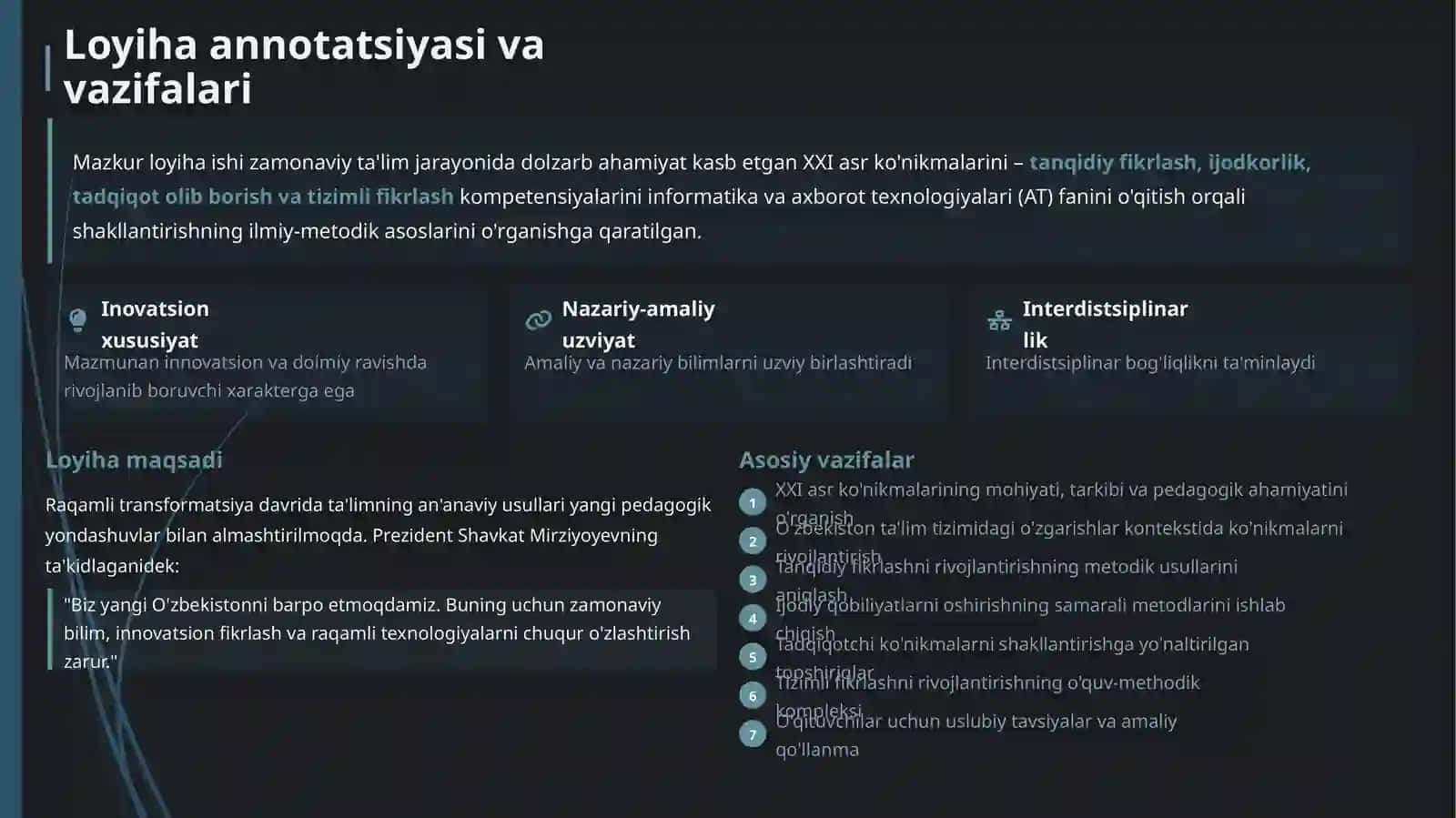 Informatika va AT fanini o'qitishda XXI asr ko'nikmalarini shakllantirish metodlari 3