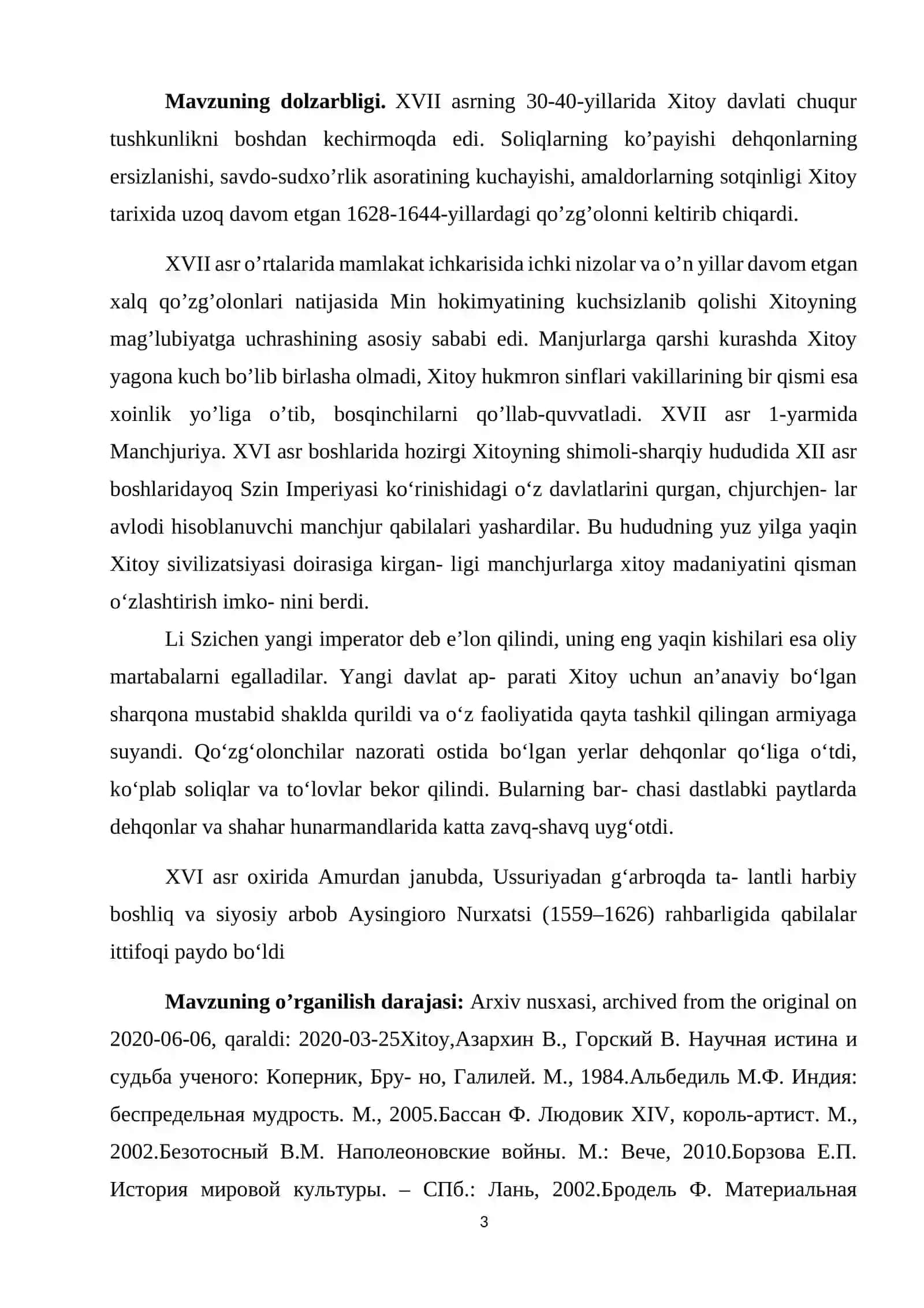 Xitoy yangi davrda tarixiy rivojlanishning asosiy voqealari va jarayonlar 3