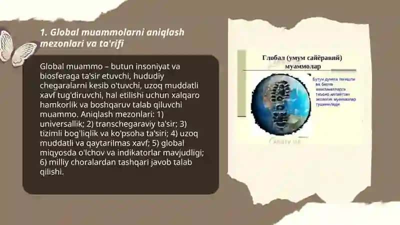 Global muammolarning mezonlari va darajalari 3