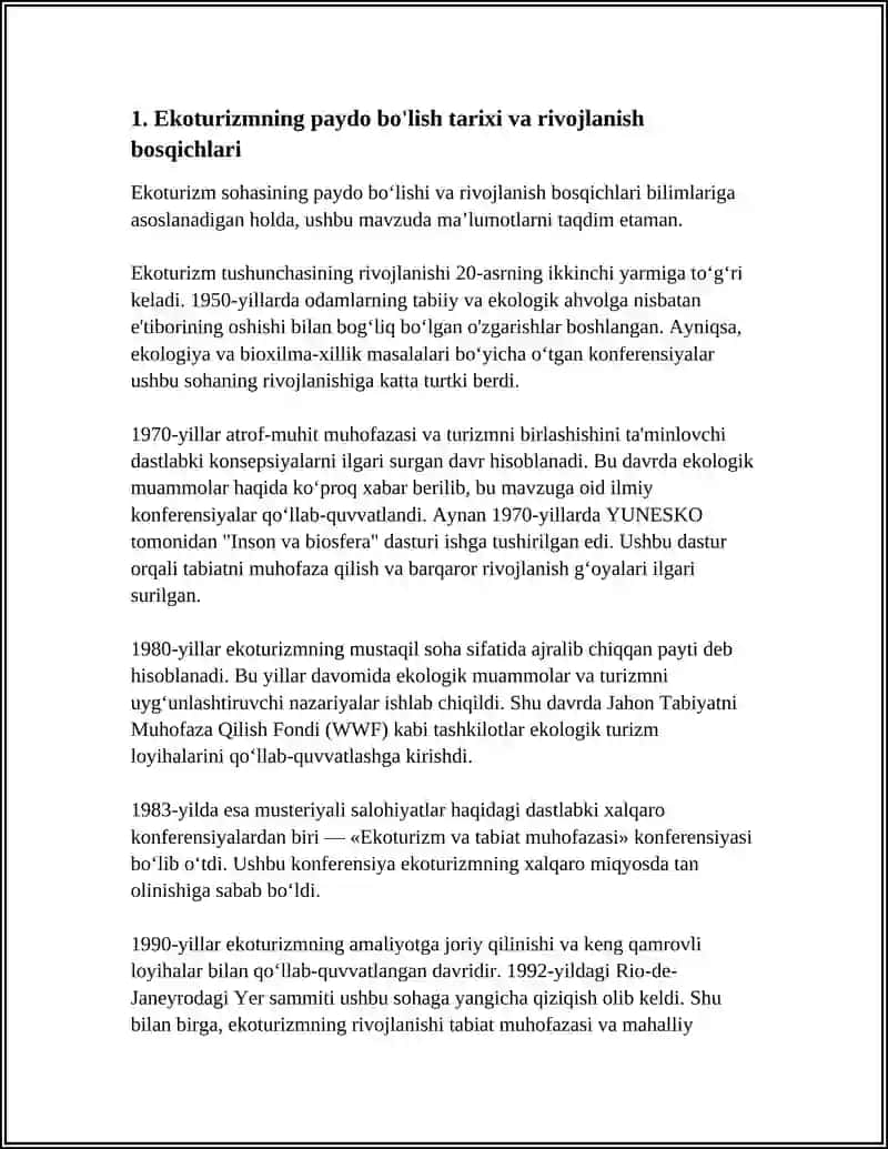 EKO TURIZMNING PAYDOBOLISHI VA RIVOJLANISHI 3
