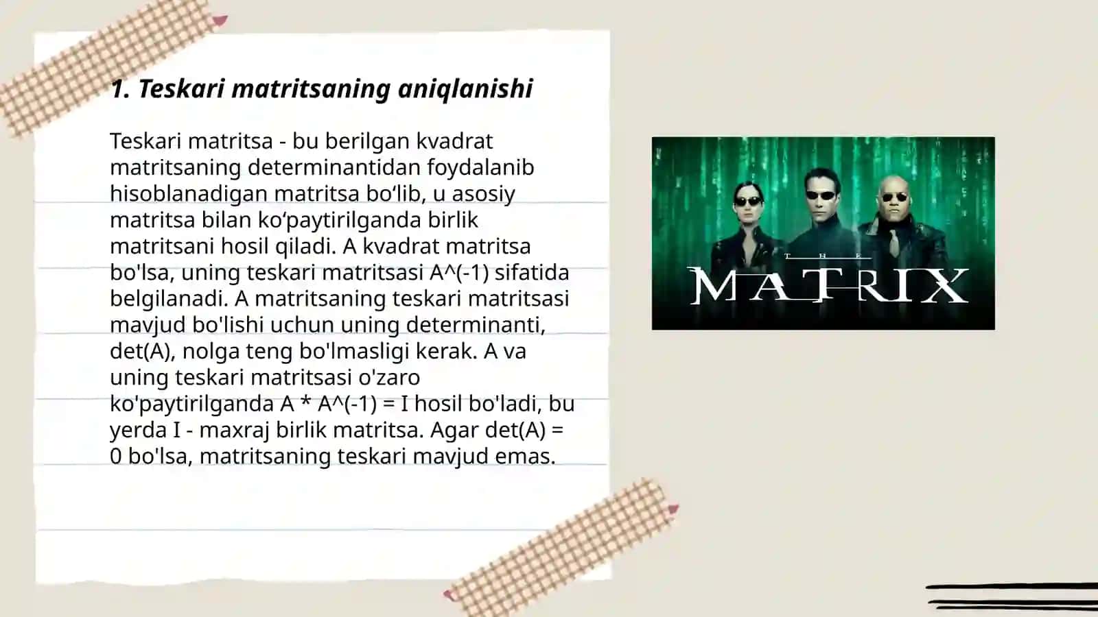 Teskari matritsa 3