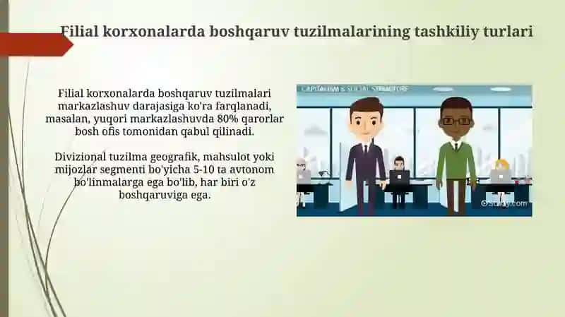 Filial korxonalarda boshqaruv tuzilmalari 3
