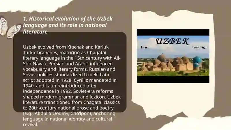 Status of an Uzbek language. National literature and its representatives 3