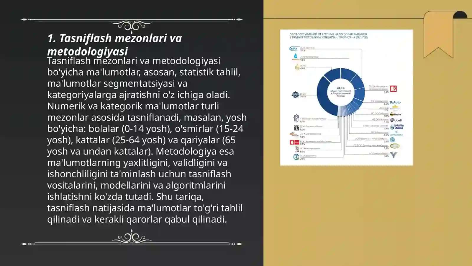 Tasniflash mezonlari va metodologiyasi 3