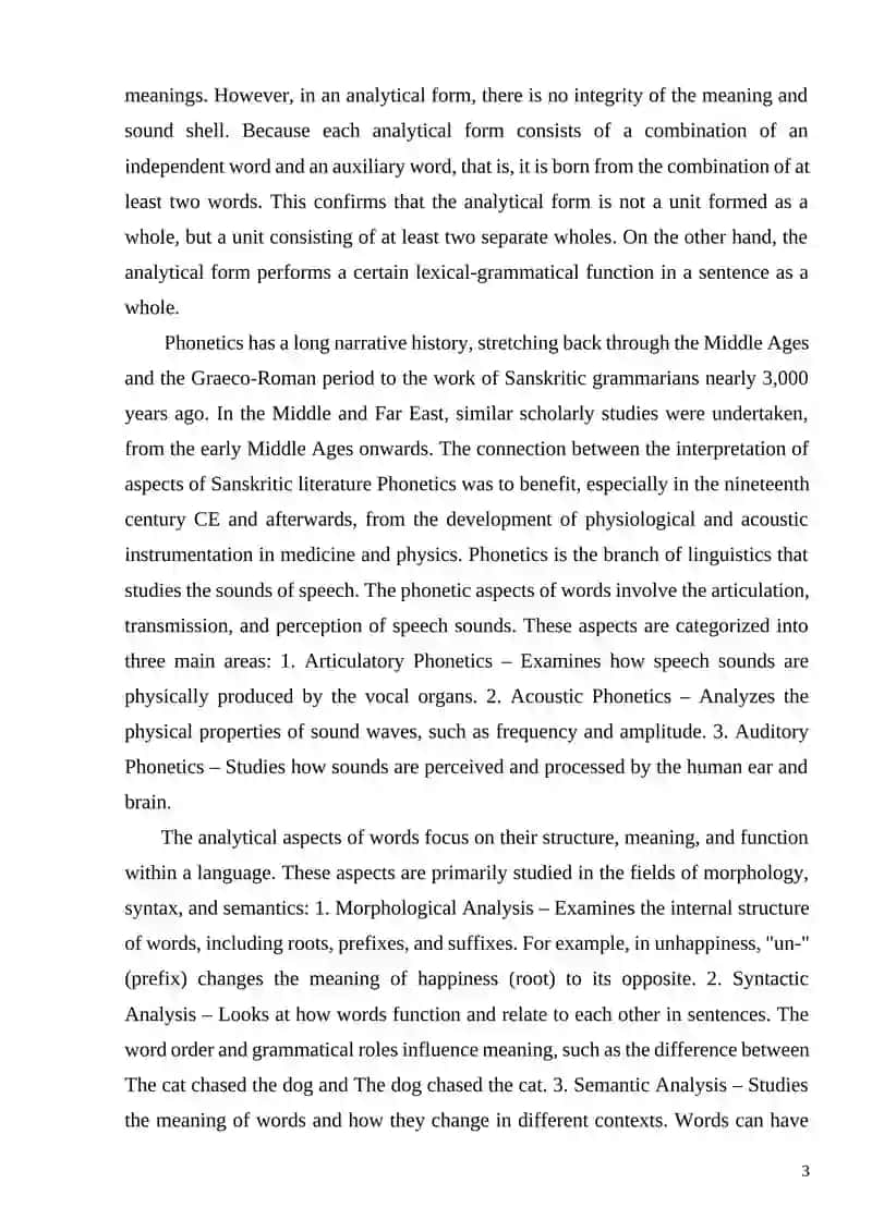PHONETIC AND ANALYTICAL ASPECTS OF WORDS 3