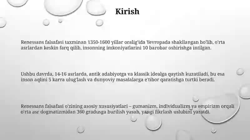 Uygʻonish davri falsafasining xususiyatlari 3